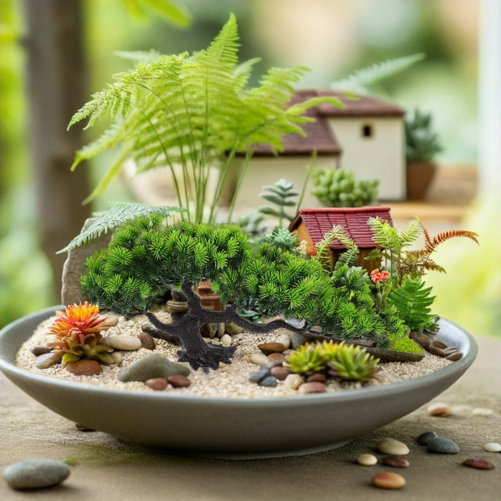 Bonsai Tree Zen Garden - 2Pcs Artificial Bonsai Tree Juniper Faux