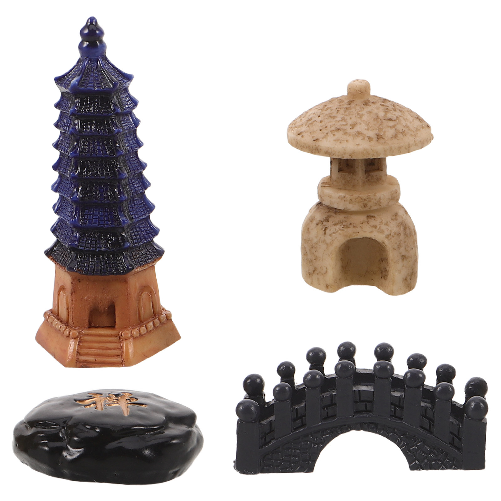 Bonsai Zen Garden Set - 4Pcs Japanese Zen Garden Accessories Miniature
