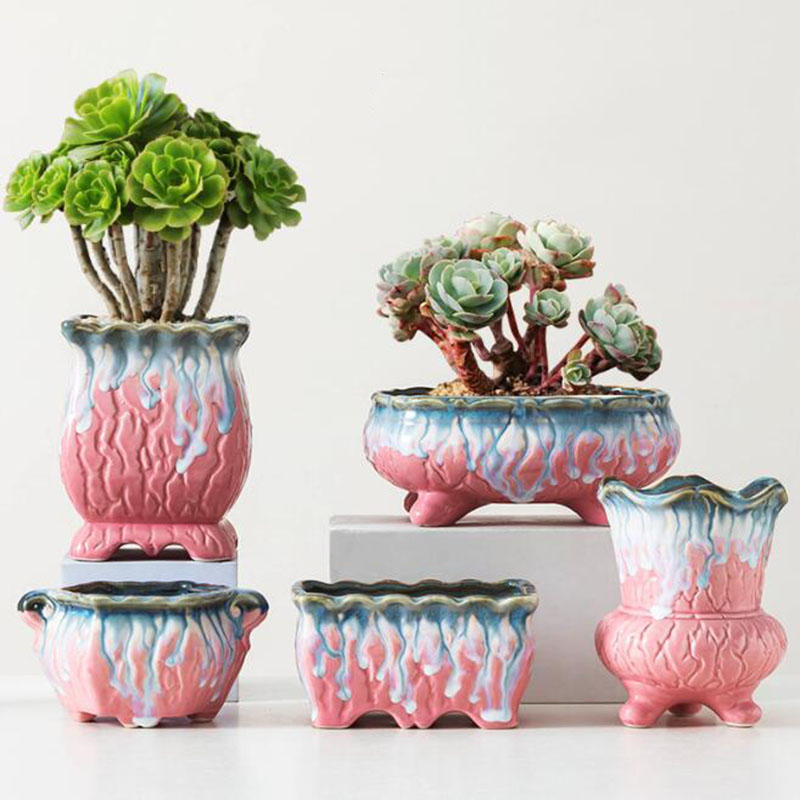 Creative Glazed Flowerpot Succ - Bonsai Tree Zen Garden ulasan dan harga