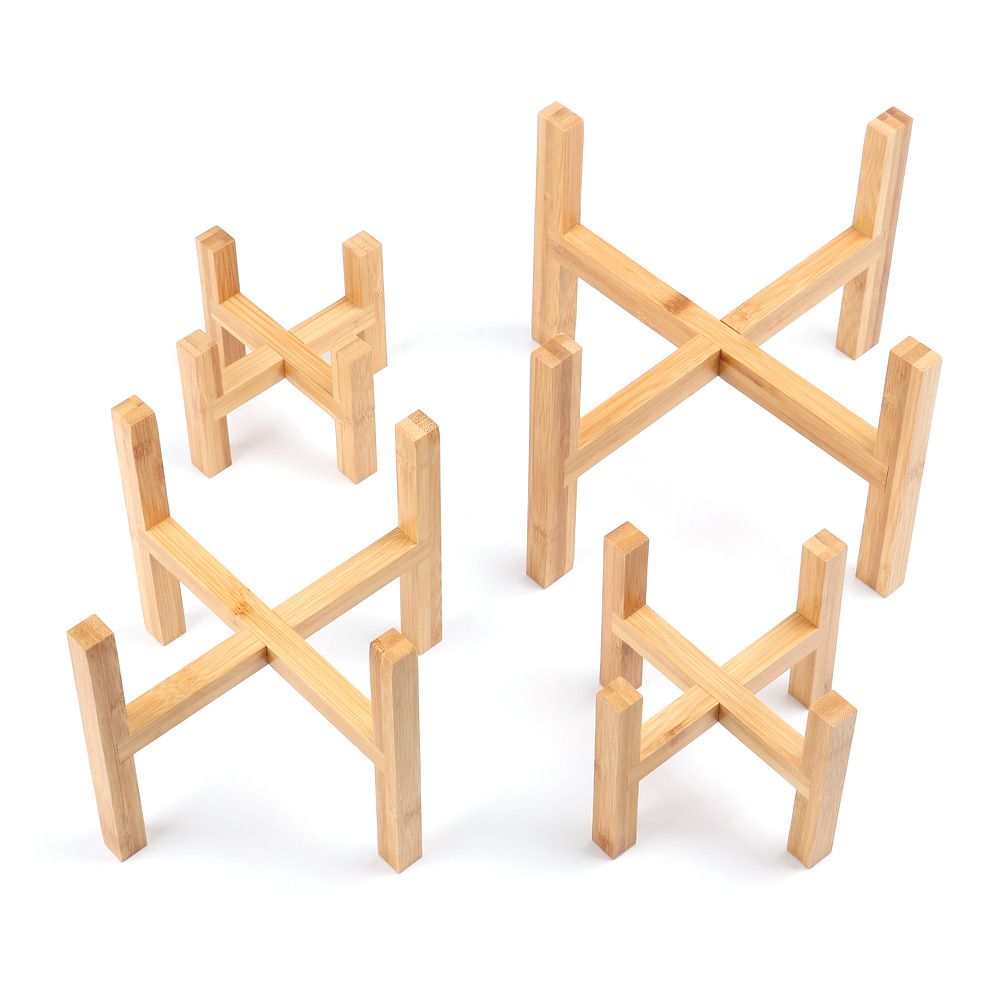Wood Flowerpot Holder Floor-St - Bonsai Garden Display ulasan dan harga