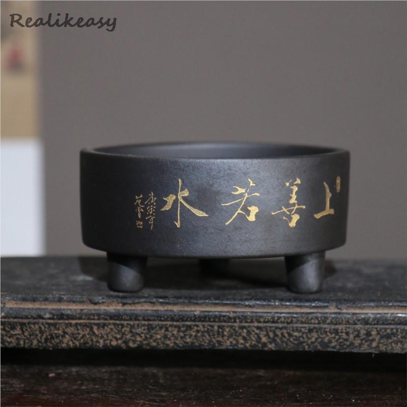 Yixing Purple Clay Pot Desktop - Bonsai Tree Zen Garden ulasan dan harga