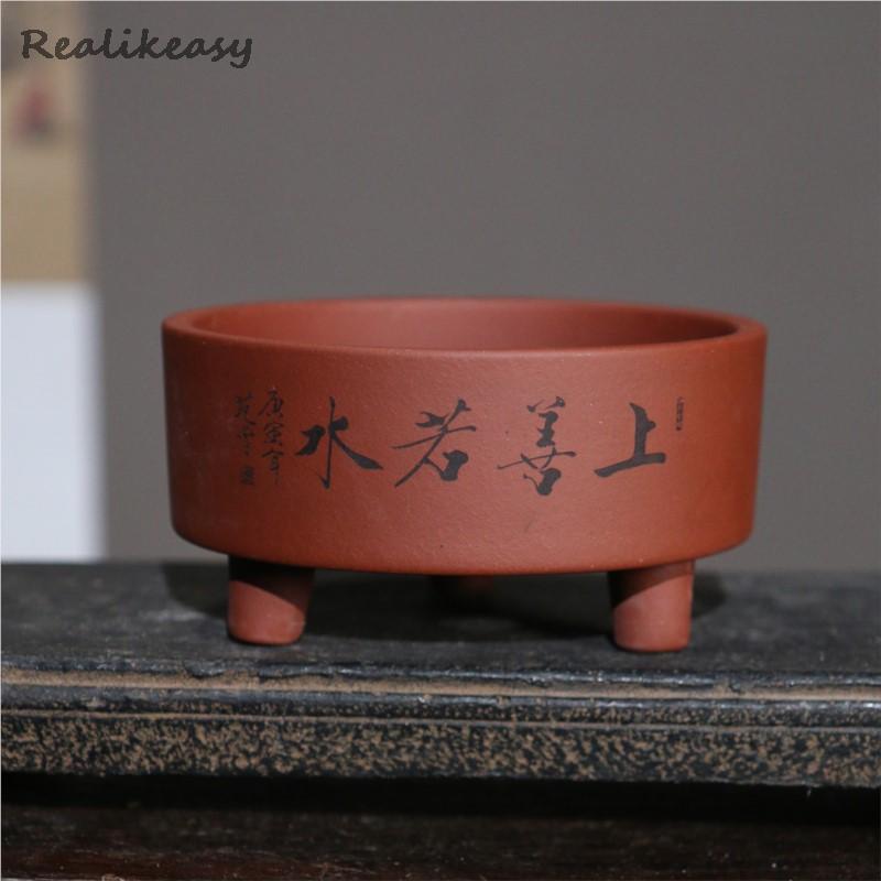 Yixing Purple Clay Pot Desktop - Bonsai Tree Zen Garden ulasan dan harga
