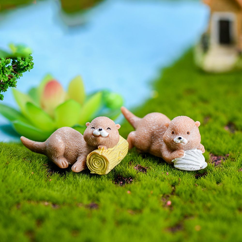 Otters Figurine Mini Home Deco - Bonsai Garden Europe ulasan dan harga