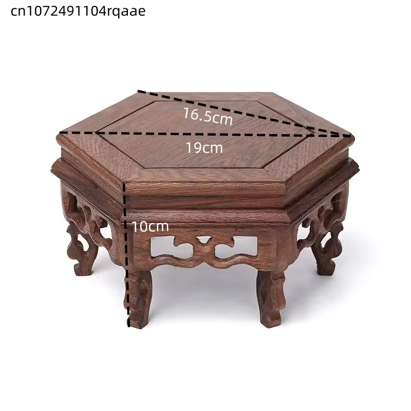 Wooden Hexagonal Plant Stand F - Bonsai Garden Display ulasan dan harga