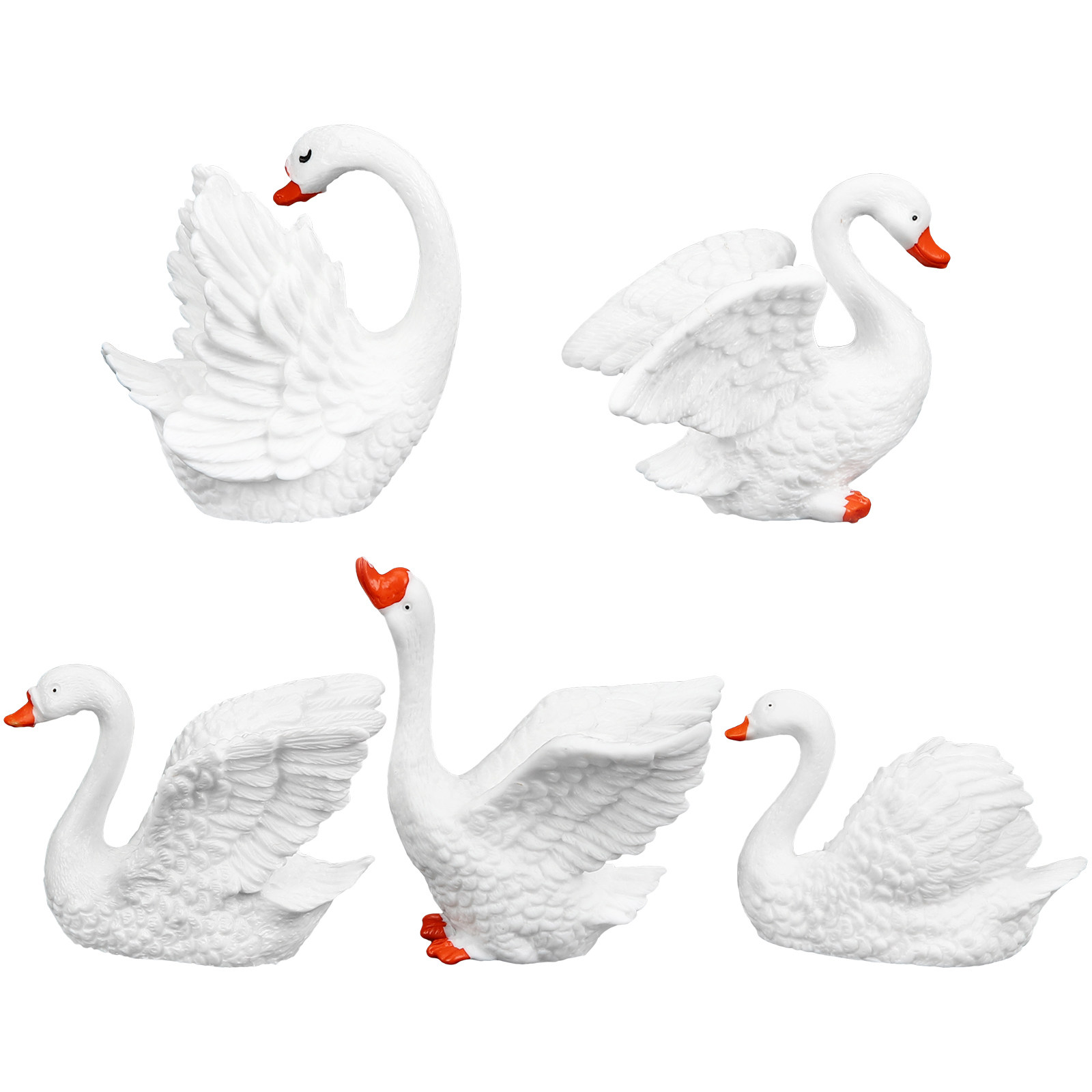 5Pcs Small Swan Decor Miniatur - Bonsai Garden Display ulasan dan harga