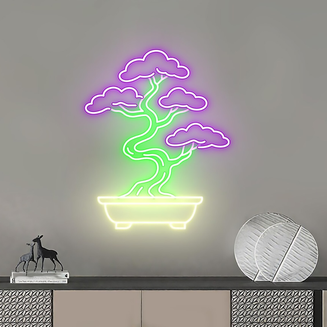 Bonsai Tree Neon Sign Zen Gard - Bonsai Tree Zen Garden ulasan dan harga