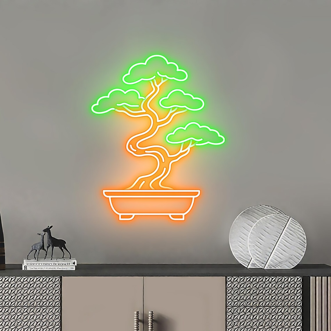 Bonsai Tree Neon Sign Zen Gard - Bonsai Tree Zen Garden ulasan dan harga