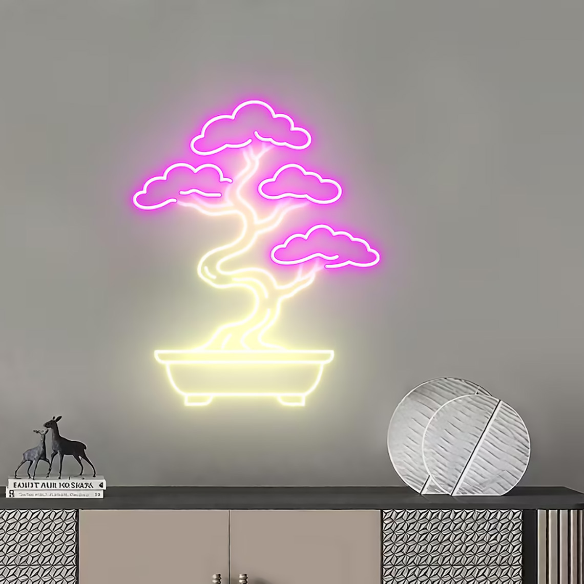 Bonsai Tree Neon Sign Zen Gard - Bonsai Tree Zen Garden ulasan dan harga
